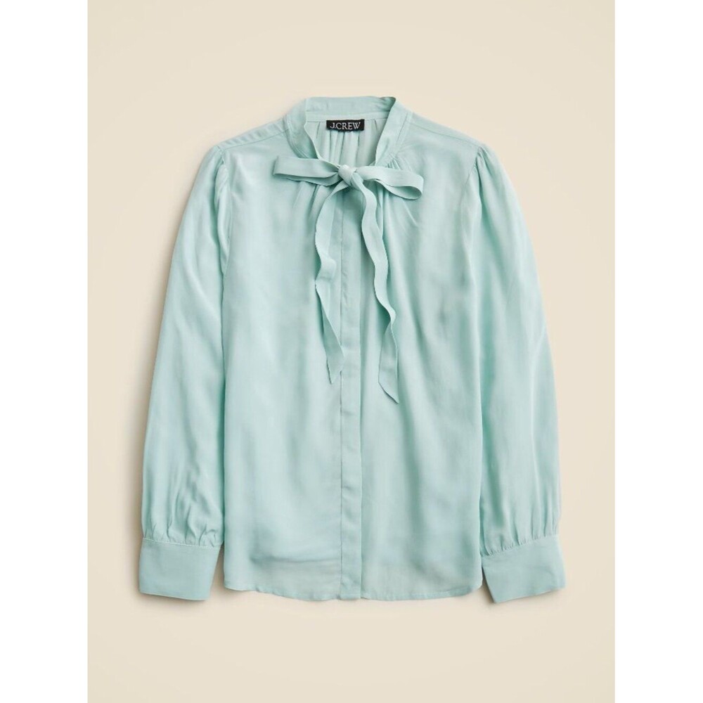J. Crew Tie Neck Crepe de Chine Top 4 NWT